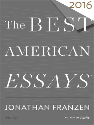 cover image of The Best American Essays 2016